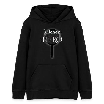 Kitchen Hero - Teenager Organic Hoodie Mini Cruiser von Stanley/Stella - Schwarz - Vorne - AI Model Teenager Male light (155cm)