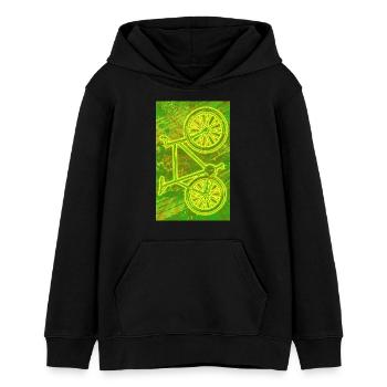 Vélo Pignon Fixe / NEON - Sweat à capuche ado bio Stanley/Stella - noir - Devant - AI Model Teenager Male light (155cm)