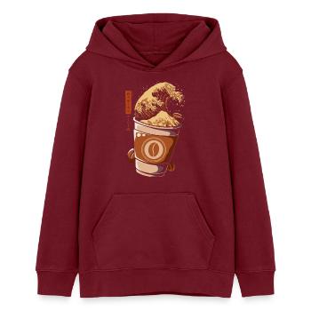 Kanagawa Japan Kaffee zum Mitnehmen - Teenager Organic Hoodie Mini Cruiser von Stanley/Stella - Burgunderrot - Vorne - AI Model Teenager Male dark (155cm)