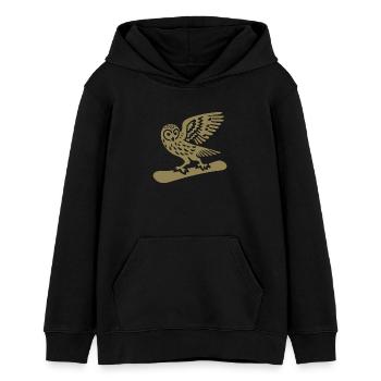 Eule Snowboard Snowboarder Minimalistisches Design - Teenager Organic Hoodie Mini Cruiser von Stanley/Stella - Schwarz - Vorne - AI Model Teenager Male light (155cm)