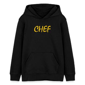 Chef - Sweat à capuche ado bio Stanley/Stella - noir - Devant - AI Model Teenager Male light (155cm)