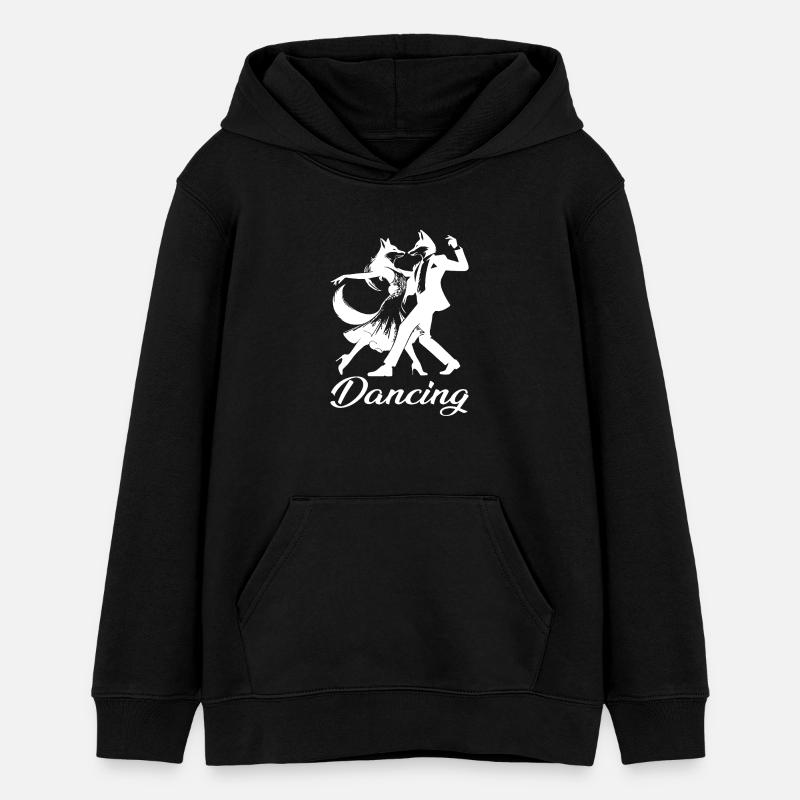 Tango Foxes Design – Dancing - Teens Organic Hoodie by Stanley/Stella - black