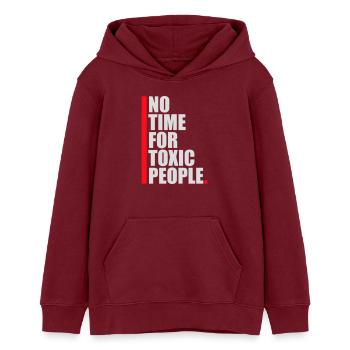 No Time Toxic People Grenzen Selbstfürsorge Spruch - Teenager Organic Hoodie Mini Cruiser von Stanley/Stella - Burgunderrot - Vorne - AI Model Teenager Male dark (155cm)