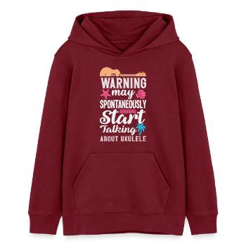 Easily Distracted By Ukuleles Hawaii Musiker - Teenager Organic Hoodie Mini Cruiser von Stanley/Stella - Burgunderrot - Vorne - AI Model Teenager Male dark (155cm)