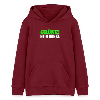 Grüne Nein Danke - Teenager Organic Hoodie Mini Cruiser von Stanley/Stella - Burgunderrot - Vorne - AI Model Teenager Male dark (155cm)