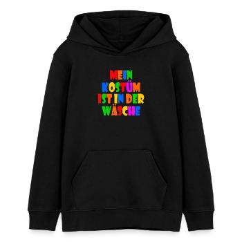 mein kostüm ist in der wäsche - Teenager Organic Hoodie Mini Cruiser von Stanley/Stella - Schwarz - Vorne - AI Model Teenager Male light (155cm)