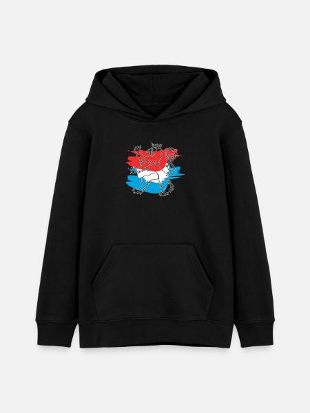 Roude Leiw mat Faarw - Teenager Organic Hoodie Mini Cruiser von Stanley/Stella - Schwarz