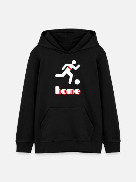 Stuttgart home mit roten Brustring - Teenager Organic Hoodie Mini Cruiser von Stanley/Stella - Schwarz