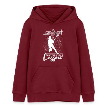 Lacrosse Mädchen - Teenager Organic Hoodie Mini Cruiser von Stanley/Stella - Burgunderrot - Vorne - AI Model Teenager Male dark (155cm)