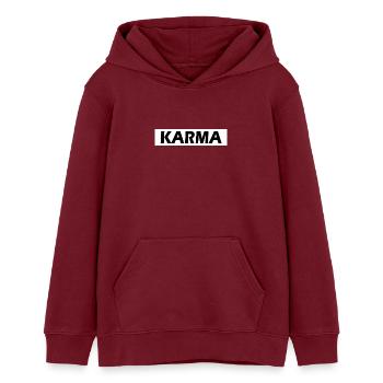 Karma - Sweat à capuche ado bio Stanley/Stella - bordeaux - Devant - AI Model Teenager Male dark (155cm)