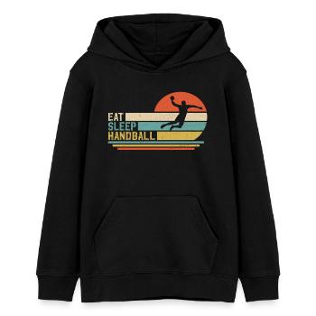 eat sleep handball t-shirt Handballer - Teenager Organic Hoodie Mini Cruiser von Stanley/Stella - Schwarz - Vorne - AI Model Teenager Male light (155cm)