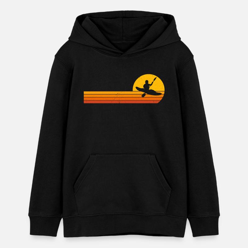 Kayak Canoë Lever du soleil Kayak Pédalo - Sweat à capuche ado bio Stanley/Stella - noir
