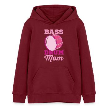 Maman grosse caisse - Sweat à capuche ado bio Stanley/Stella - bordeaux - Devant - AI Model Teenager Male dark (155cm)