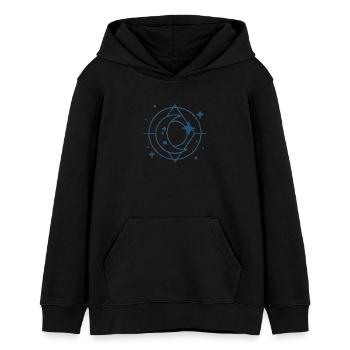 Mystisches Esoterik T-Shirt – Geometrischer Mond m - Teenager Organic Hoodie Mini Cruiser von Stanley/Stella - Schwarz - Vorne - AI Model Teenager Male light (155cm)