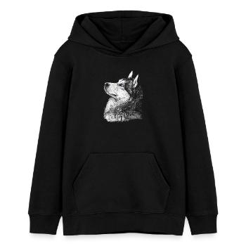 Husky - Teenager Organic Hoodie Mini Cruiser von Stanley/Stella - Schwarz - Vorne - AI Model Teenager Male light (155cm)