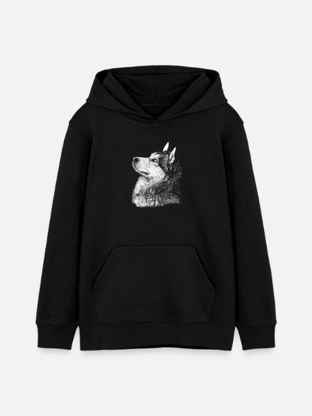 Husky - Teenager Organic Hoodie Mini Cruiser von Stanley/Stella - Schwarz