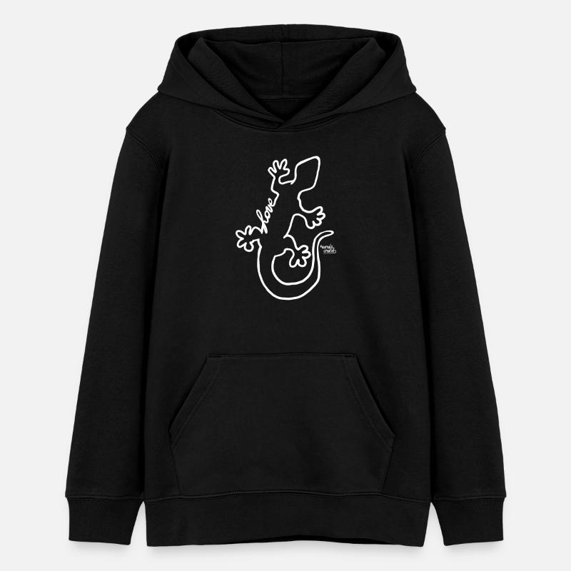 Salamandre - Aimer les animaux - Sweat à capuche ado bio Stanley/Stella - noir