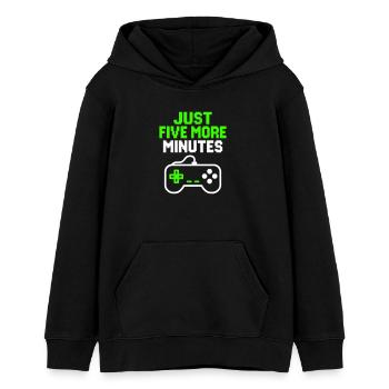 Encore cinq minutes Geek Gamer Gaming Humour - Sweat à capuche ado bio Stanley/Stella - noir - Devant - AI Model Teenager Male light (155cm)