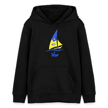 Sailboat Var 83 - Teens Organic Hoodie by Stanley/Stella - black - Front - AI Model Teenager Male light (155cm)