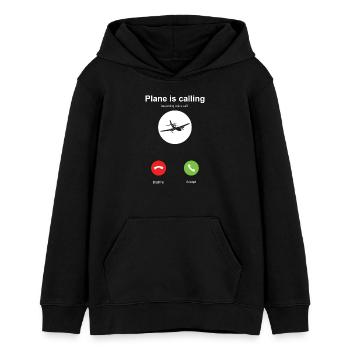 Mein Flugzeug ruft - Teenager Organic Hoodie Mini Cruiser von Stanley/Stella - Schwarz - Vorne - AI Model Teenager Male light (155cm)