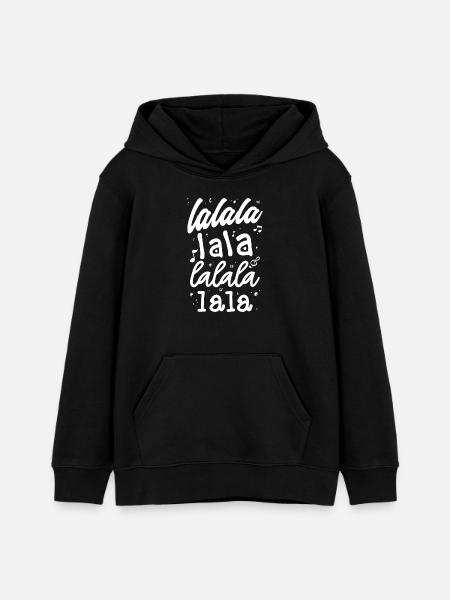 LaLa La Pattern Musical Script Tee - Sweat à capuche ado bio Stanley/Stella - noir