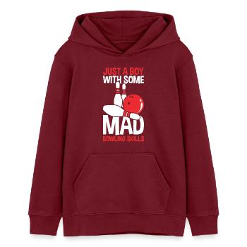 Garçon melon - Sweat à capuche ado bio Stanley/Stella - bordeaux - Devant - AI Model Teenager Male dark (155cm)