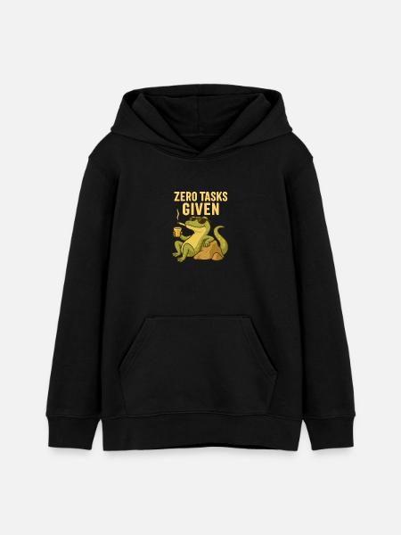 Zero Tasks Given – Gecko Edition - Teenager Organic Hoodie Mini Cruiser von Stanley/Stella - Schwarz