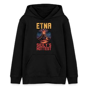 Etna Vulkan Sizilien - Teenager Organic Hoodie Mini Cruiser von Stanley/Stella - Schwarz - Vorne - AI Model Teenager Male light (155cm)
