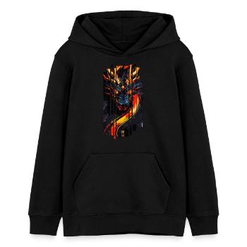 Dragon fantasy rouge - Sweat à capuche ado bio Stanley/Stella - noir - Devant - AI Model Teenager Male light (155cm)