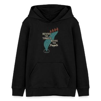 Revitalisation des langues autochtones Locuteurs natifs - Sweat à capuche ado bio Stanley/Stella - noir - Devant - AI Model Teenager Male light (155cm)