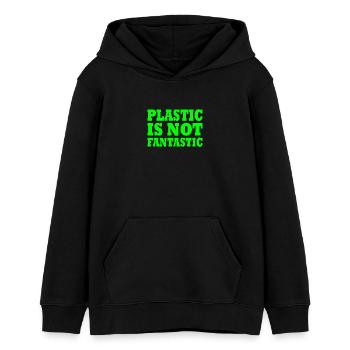 Plastic is not fantastic - Teenager Organic Hoodie Mini Cruiser von Stanley/Stella - Schwarz - Vorne - AI Model Teenager Male light (155cm)