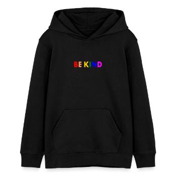 Be kind - Sweat à capuche ado bio Stanley/Stella - noir - Devant - AI Model Teenager Male light (155cm)
