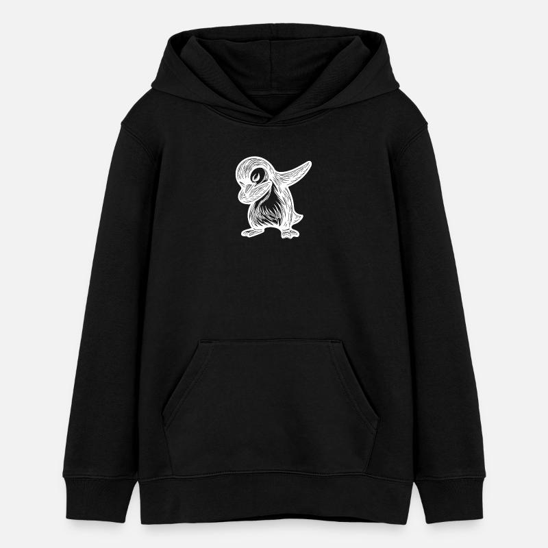 Mignon Pingouin mignon Petit pingouin dabbing - Sweat à capuche ado bio Stanley/Stella - noir