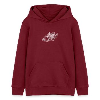 Baliste souriant style vintage - Sweat à capuche ado bio Stanley/Stella - bordeaux - Devant - AI Model Teenager Male dark (155cm)