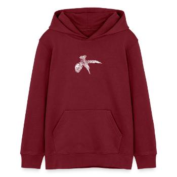 Elegant Vintage Kingfisher - Bird Nature Motif - Teens Organic Hoodie by Stanley/Stella - burgundy - Front - AI Model Teenager Male dark (155cm)