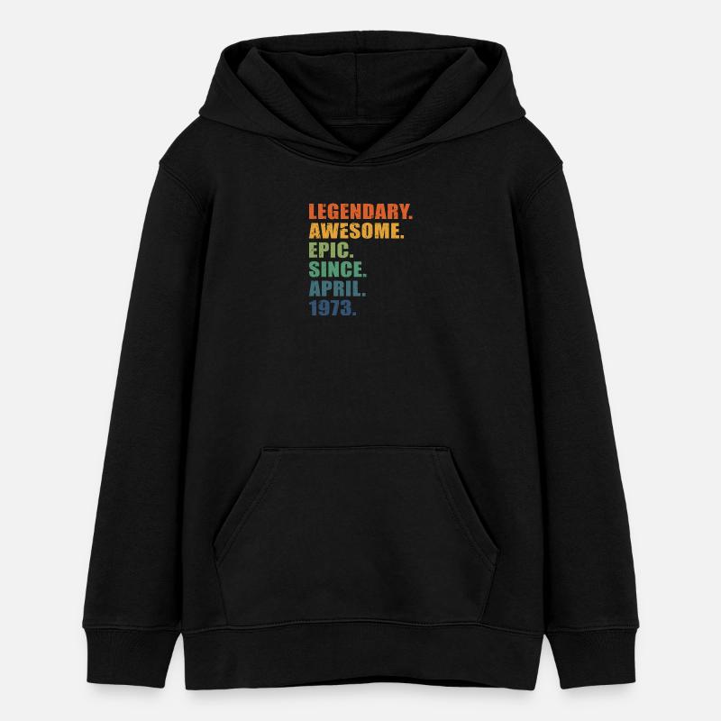 50e anniversaire, avril 1973, 50e anniversaire - Sweat à capuche ado bio Stanley/Stella - noir