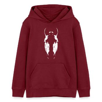 Silhouette Tête de Cheval Minimaliste - Sweat à capuche ado bio Stanley/Stella - bordeaux - Devant - AI Model Teenager Male dark (155cm)