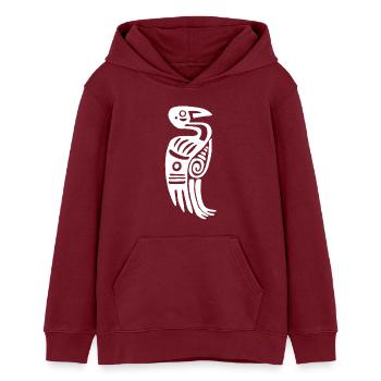 Weißer Stammesvogel - Teenager Organic Hoodie Mini Cruiser von Stanley/Stella - Burgunderrot - Vorne - AI Model Teenager Male dark (155cm)