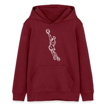 Basketballspieler - Teenager Organic Hoodie Mini Cruiser von Stanley/Stella - Burgunderrot - Vorne - AI Model Teenager Male dark (155cm)