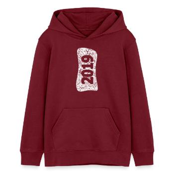 2019 - Teens Organic Hoodie by Stanley/Stella - burgundy - Front - AI Model Teenager Male dark (155cm)