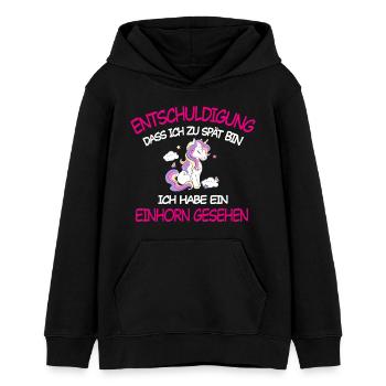 Entschuldigung ich habe Einhorn gesehen - Teenager Organic Hoodie Mini Cruiser von Stanley/Stella - Schwarz - Vorne - AI Model Teenager Male light (155cm)