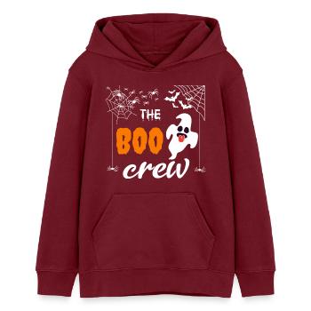 The Boo Crew lustiges Halloween Geister Kostüm Top - Teenager Organic Hoodie Mini Cruiser von Stanley/Stella - Burgunderrot - Vorne - AI Model Teenager Male dark (155cm)