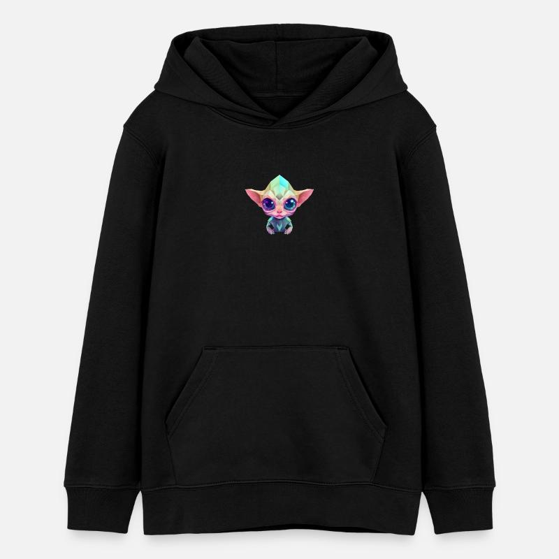 Polygone Alien - Sweat à capuche ado bio Stanley/Stella - noir