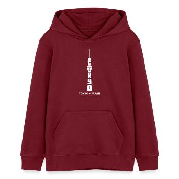 Tokyo, Japon Tournée de la capitale Touristes japonais - Sweat à capuche ado bio Stanley/Stella - bordeaux - Devant - AI Model Teenager Male dark (155cm)