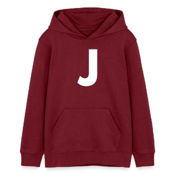 J - Teens Organic Hoodie by Stanley/Stella - burgundy - Front - AI Model Teenager Male dark (155cm)