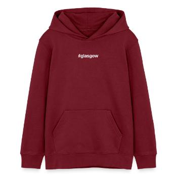 GLASGOW Hashtag - Sweat à capuche ado bio Stanley/Stella - bordeaux - Devant - AI Model Teenager Male dark (155cm)