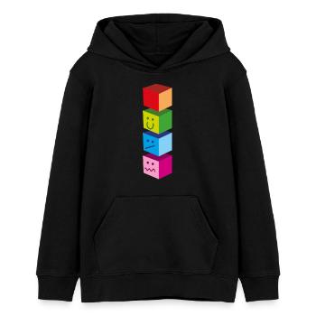 EMOTI SQUARE - Sweat à capuche ado bio Stanley/Stella - noir - Devant - AI Model Teenager Male light (155cm)