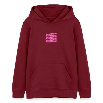 Manifester le rose - Sweat à capuche ado bio Stanley/Stella - bordeaux - Devant - AI Model Teenager Male dark (155cm)