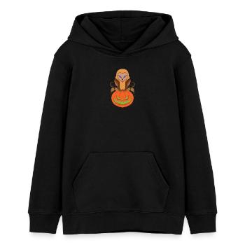 Gruselige Eule Gruseliges Kürbisgesicht Halloween Kostüm - Teenager Organic Hoodie Mini Cruiser von Stanley/Stella - Schwarz - Vorne - AI Model Teenager Male light (155cm)