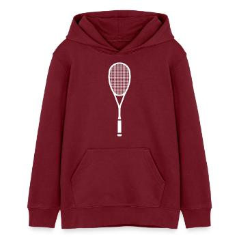 Squash Tennis Schläger geteilt weiß - Teenager Organic Hoodie Mini Cruiser von Stanley/Stella - Burgunderrot - Vorne - AI Model Teenager Male dark (155cm)